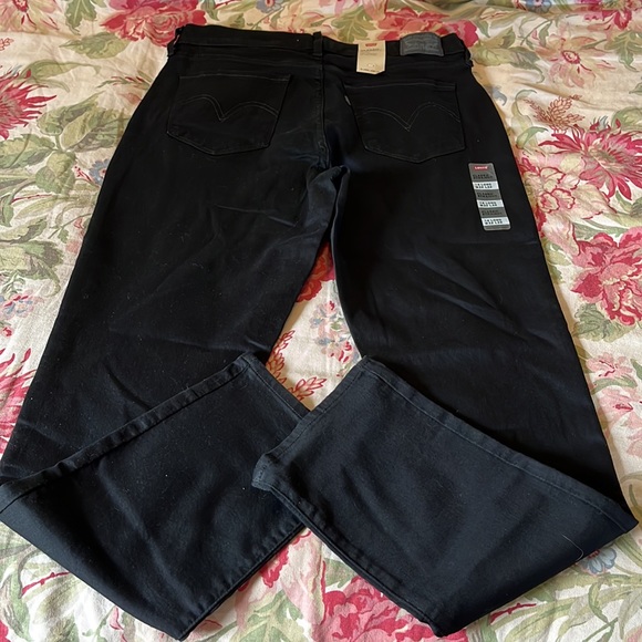 LEVIS Size 14 Long  32"Wx 42"L Dark Black Denim Stretch 5-Pkt MidRise $89 NEW - Picture 3 of 16